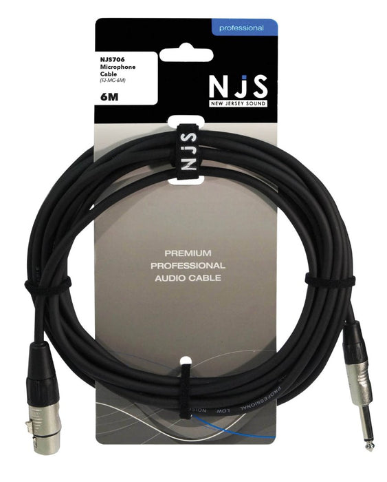 SoundLab XLR Female to 6.35mm Mono Jack Microphone Cable 6M