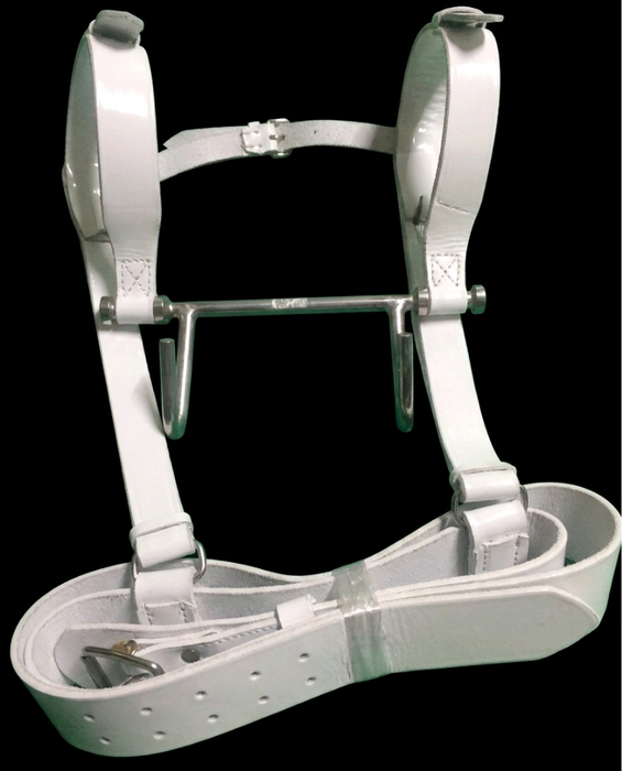 Pro-Corps White Leather Bass Drum Strap (Double Hook)
