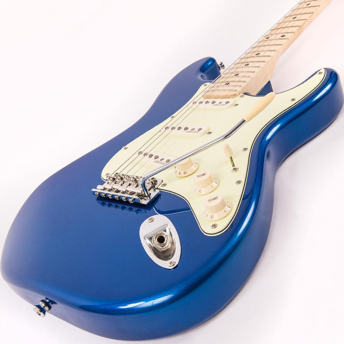 Vintage Signature Electric Guitar V6 John Verity Candy Apple Blue