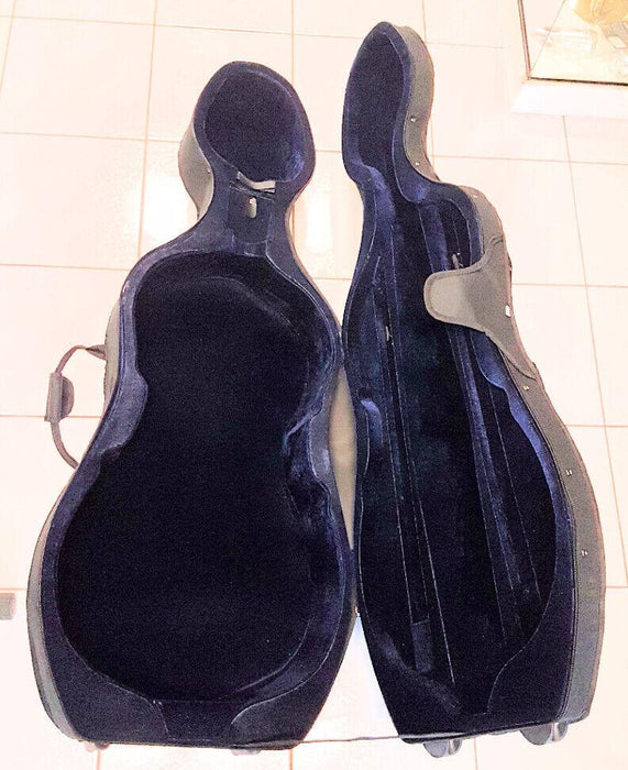 Lightweight 4/4 Cello Case with Wheels Space for Two Bows and External Pocket
