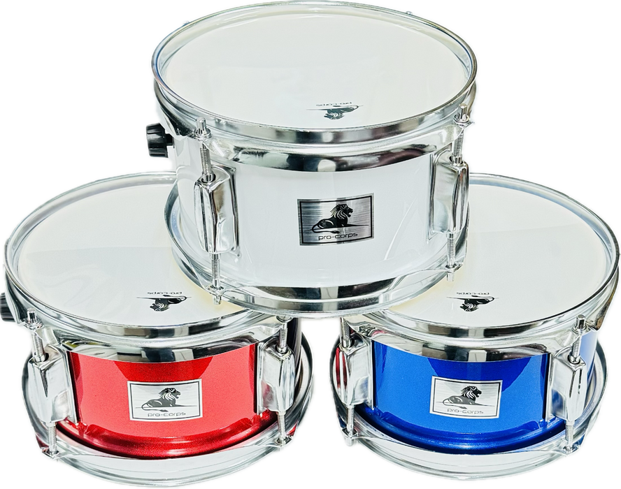 Pro-Corps 8'' Junior Marching Snare Drum With Coloured Strap & Natural Sticks In Red