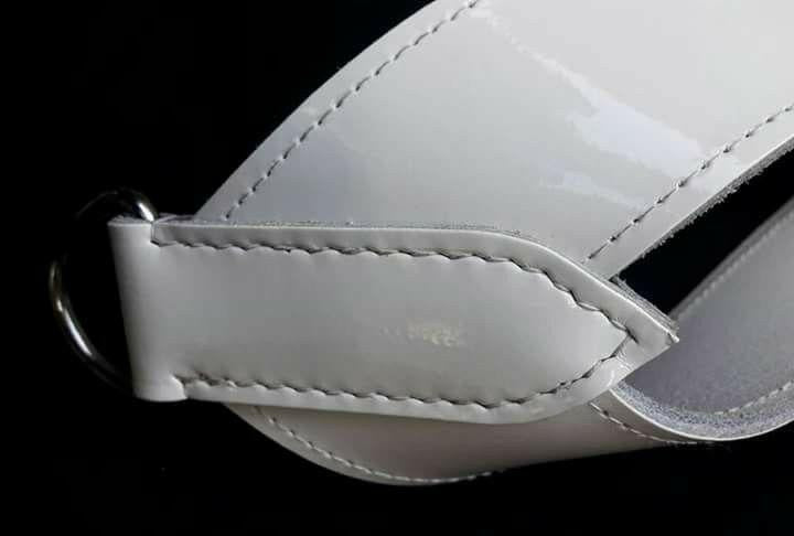 Pro-Corps Leather Drum Strap with PVC Coating White