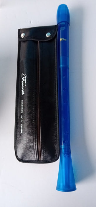 Ferris Alto Recorder Transculent Blue with Case & Chart