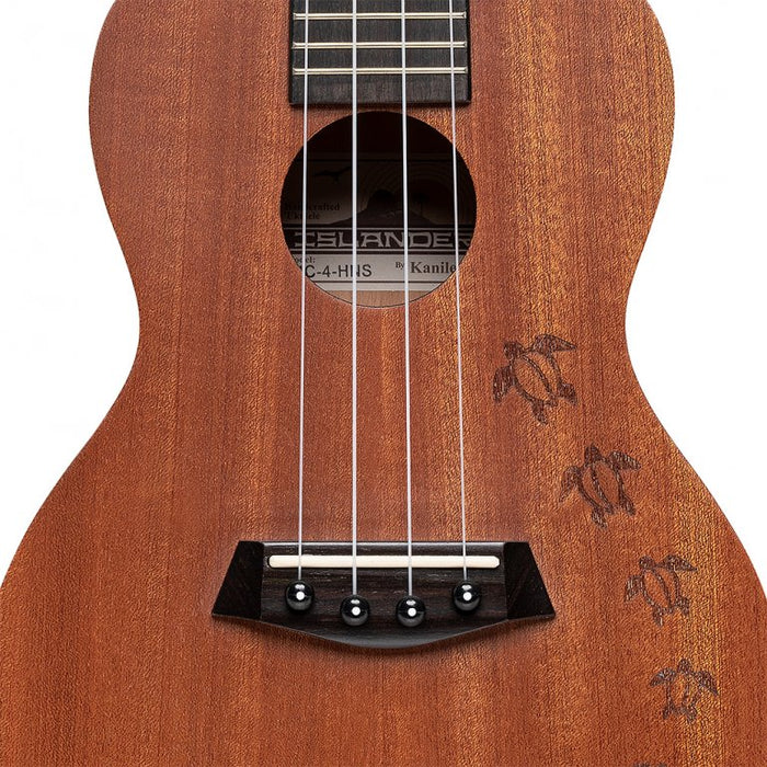 Islander Traditional Concert Ukulele with Mahogany Top and Honu Turtle Engraving