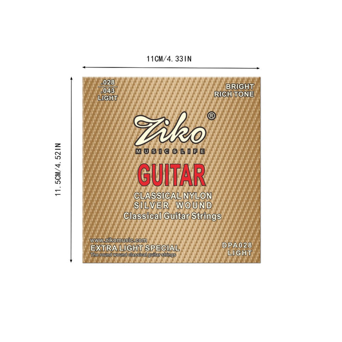 Ziko Classical Guitar Strings 28-43 3 Pack  Free Picks