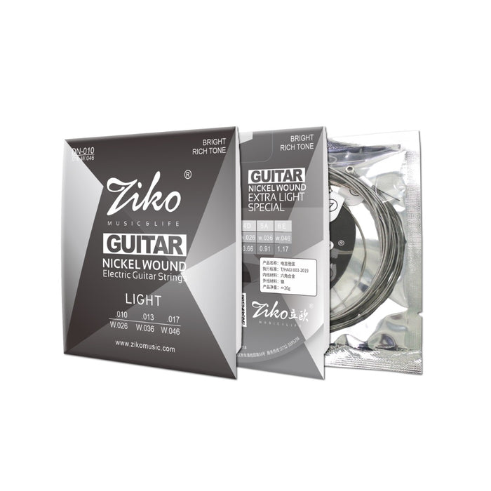 Ziko Electric Guitar Strings Hex Steel Core 10-46 3 Pack  Free Picks