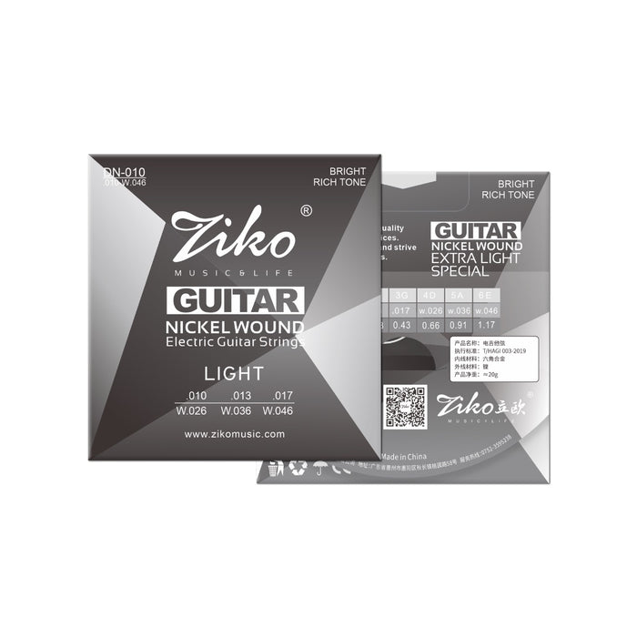 Ziko Electric Guitar Strings Hex Steel Core 10-46 3 Pack  Free Picks