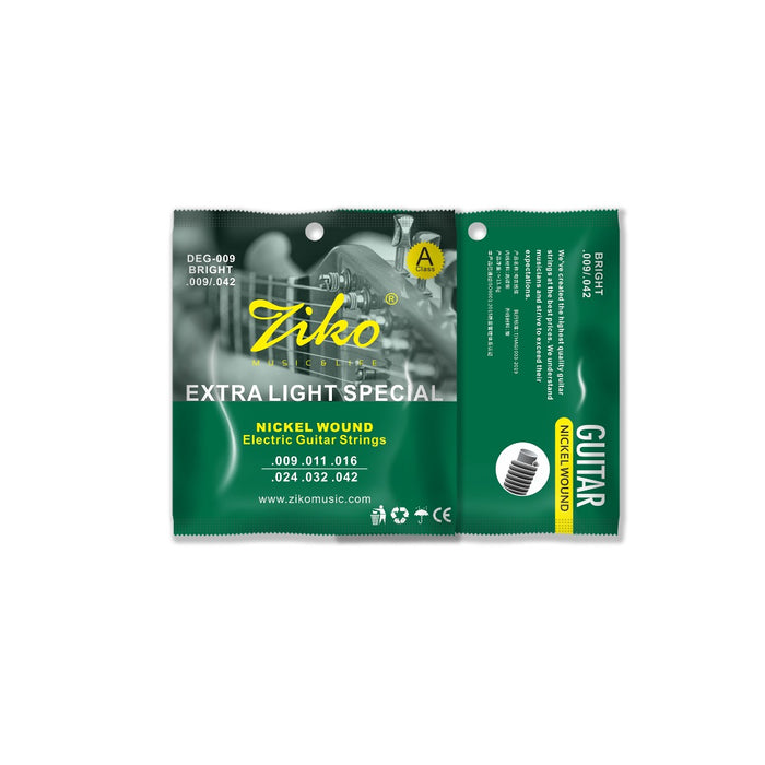 Ziko Extra Light Electric Guitar Strings 09-42 3 Pack Free Picks