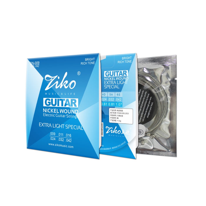 Ziko Electric Guitar Strings Hex Steel Core 9-42 3 Pack