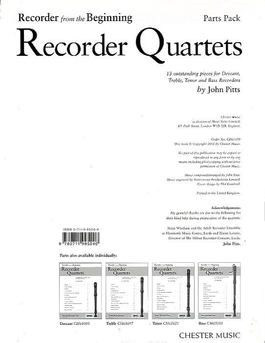 Recorder From The Beginning Recorder Quartets Set of Parts