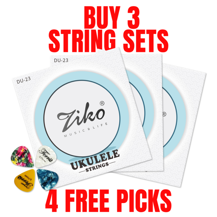 Ziko Student Ukulele Strings Fits all size Ukuleles 3 Pack  Free Picks