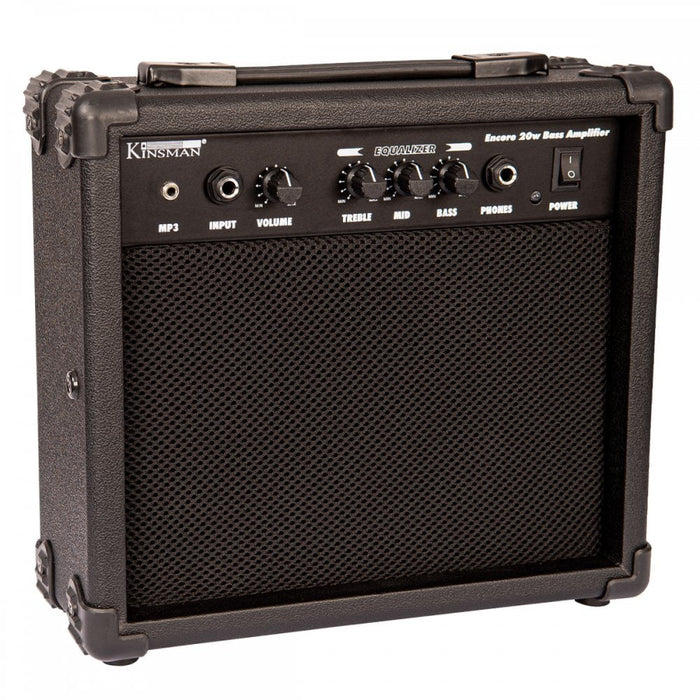 Encore Blaster Bass Guitar Pack Gloss Black EBP-E40BLK