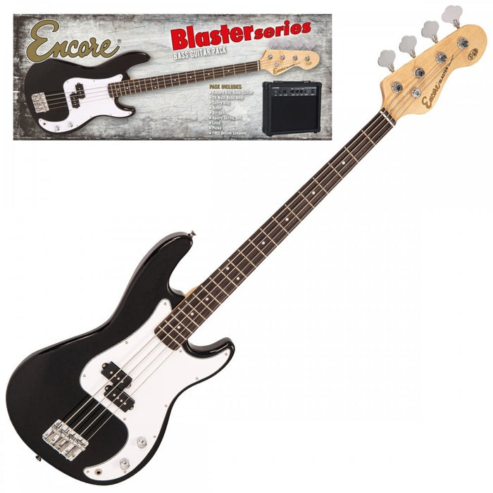 Encore Blaster Bass Guitar Pack Gloss Black EBP-E40BLK