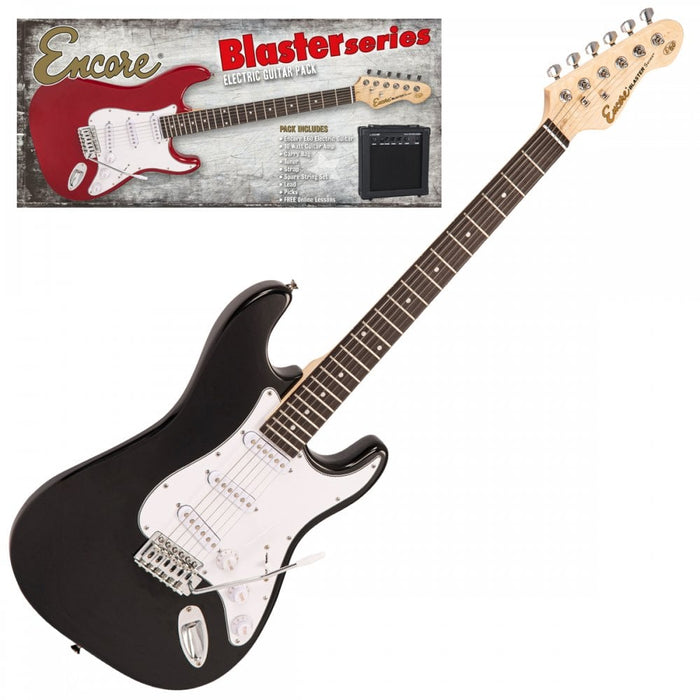 Encore Blaster Electric Guitar Pack Gloss Black EBP-E60BLK