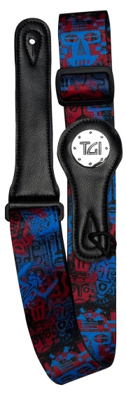 TGI Guitar Strap Tribal Mask Blue TGS28250