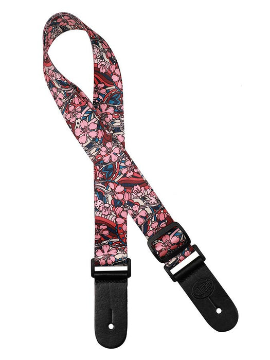 Gaucho Standard Series Ukulele Strap with Lila Flowers GSTU-80-LI