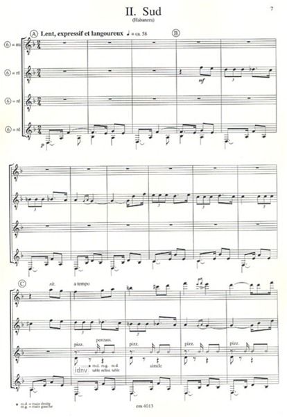 Francis Kleynjans Les 4 points cardinaux op.139 f�r 4 Gitarren