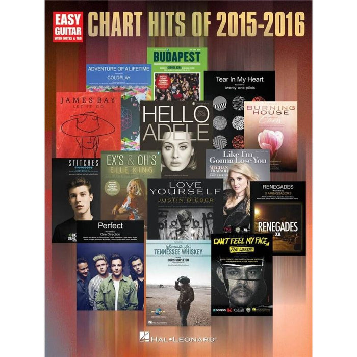 Chart Hits of 2015-2016 Easy Guitar