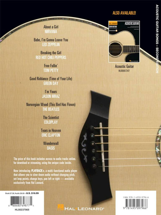 Hal Leonard Guitar Method Acoustic Guitar Songs 2nd Edition Standard Notation and Tablature for 10 Complete Songs