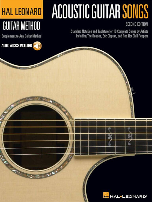 Hal Leonard Guitar Method Acoustic Guitar Songs 2nd Edition Standard Notation and Tablature for 10 Complete Songs