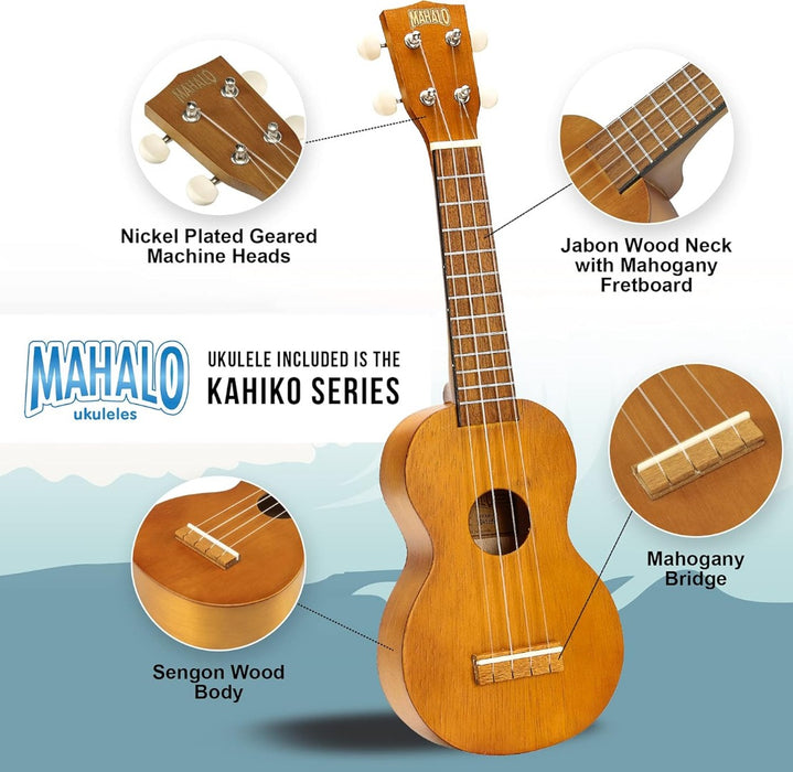 Mahalo Soprano Ukulele Kahiko Series with Essentials Pack