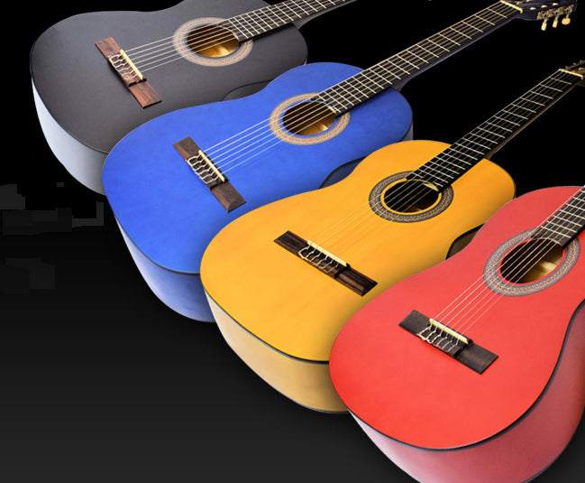 Ferris Student Classical Guitar 3/4 Natural, Red, Blue,Black