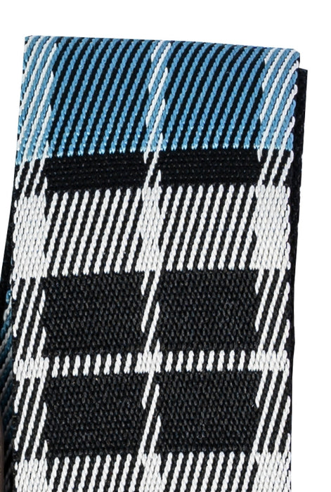 TGI Guitar Strap Woven Cotton Vegan Blue Tartan TGSV01G