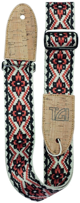 TGI Guitar Strap Woven Cotton Vegan Red TGSV01C