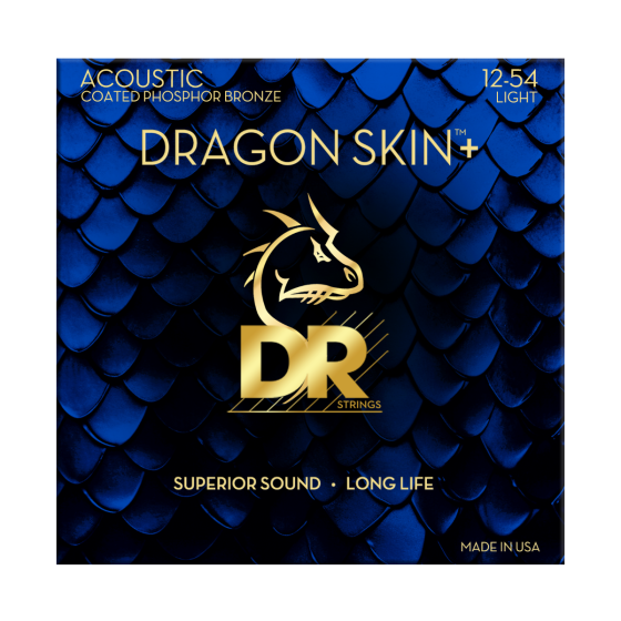 DR Strings Dragon Skin+ Phosphor Bronze Acoustic Guitar Light DAP12/B25 Box of 25 sets