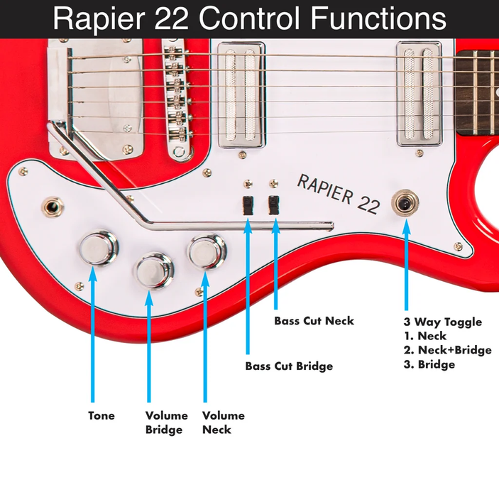 Rapier 22 Electric Guitar 3 Tone Sunburst RAP22SB