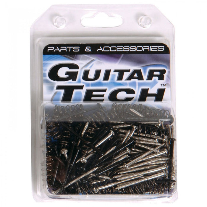 Guitar Tech Bass Pickup Screws And Springs Chrome & Black GT853