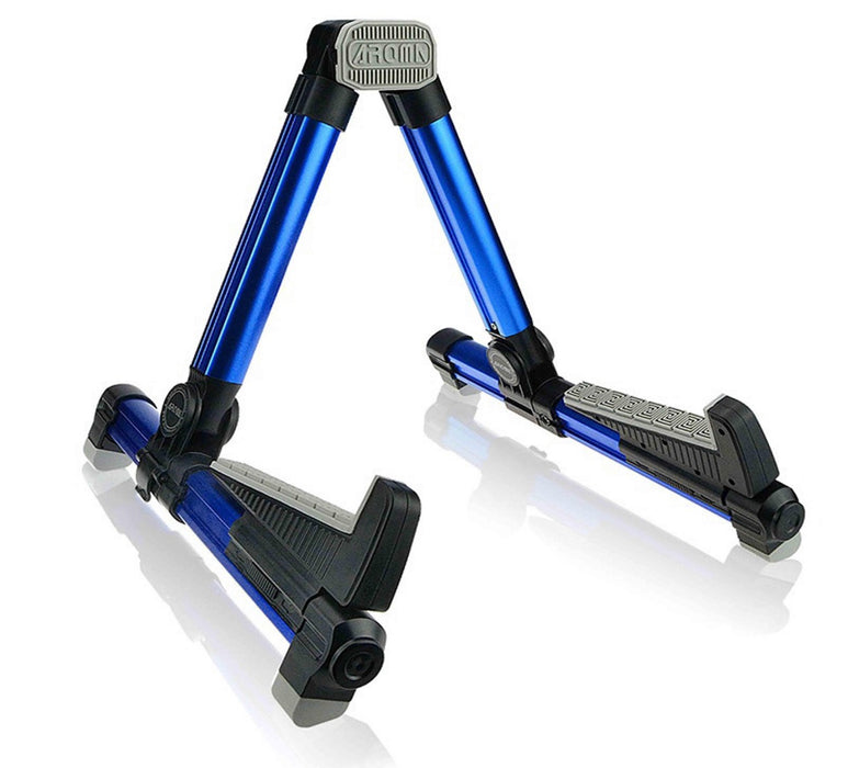 Blue Aroma Aluminium Floor Stand Blue AGS-08 Adjustable for All Types of Guitars