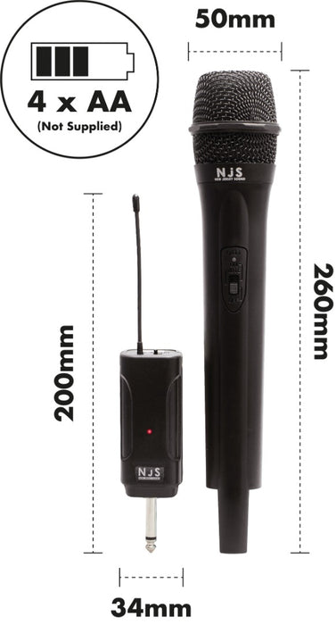 NJS UHF Wireless Handheld Microphone with Receiver
