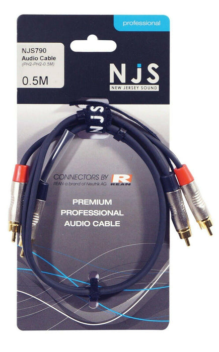 Hi Quality NJS 2x RCA Phono to 2x RCA Phono Plug Signal Cable 5 Variants