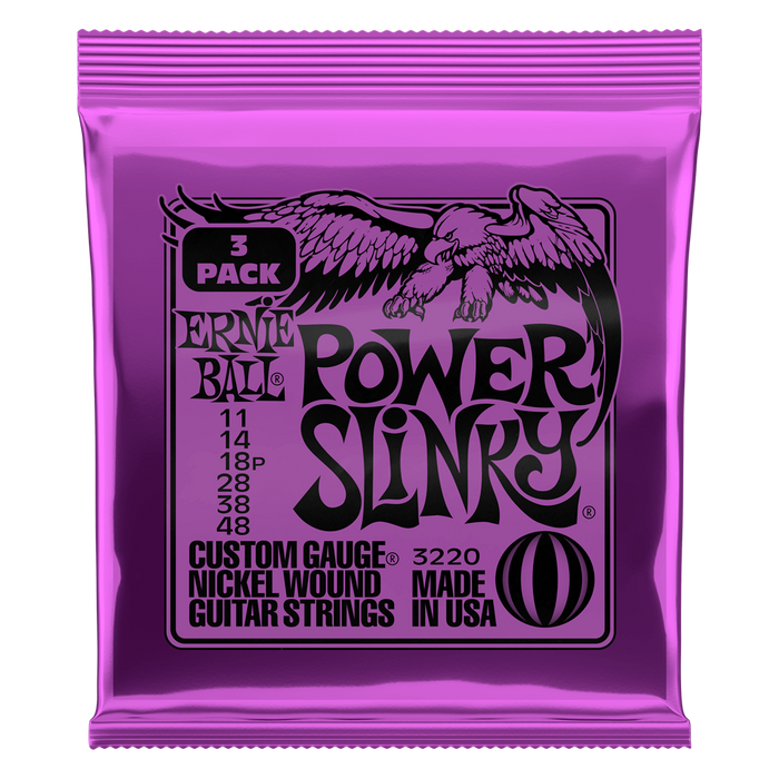 Ernie Ball Power Slinky Guitar Strings 3 Pack 11 - 48