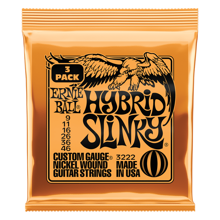 Ernie Ball Hybrid Slinky Guitar Strings 3 Pack 9 - 46