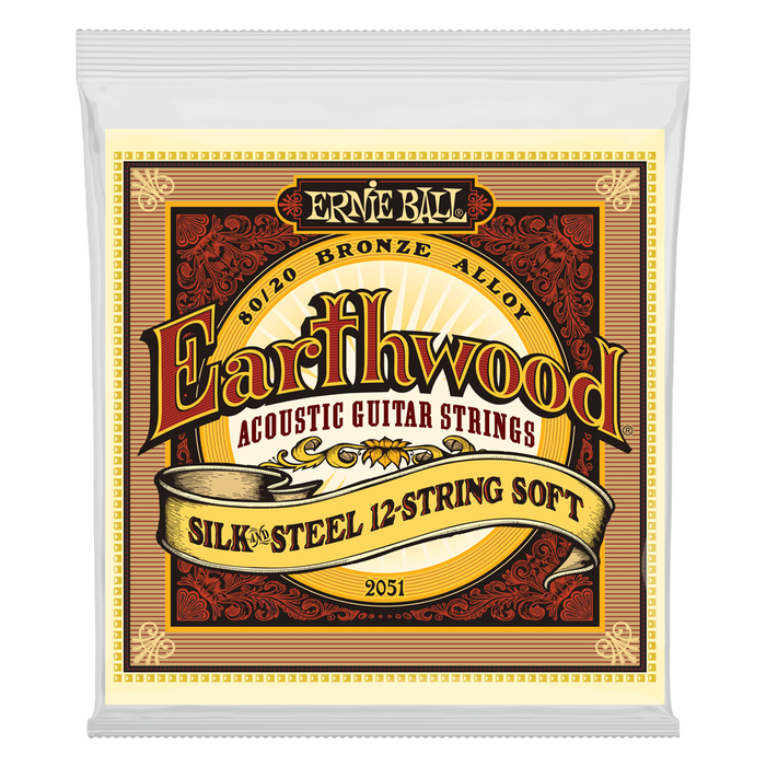 Ernie Ball Earthwood Silk & Steel 12 String Soft Acoustic Guitar Strings  80/20 Bronze 9-46 (2051)