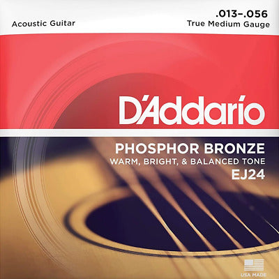 D'Addario Phosphor Bronze Guitar Strings, True Medium 13-56