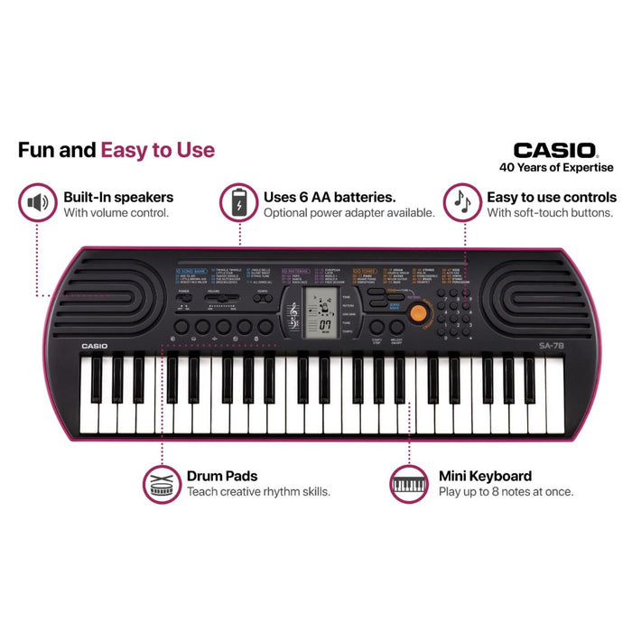 Casio Keyboard 44 Keys Pink — Ferris