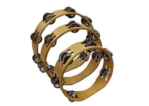 Ferris 8'' Wooden Headless Double Row Tambourines With Jingles