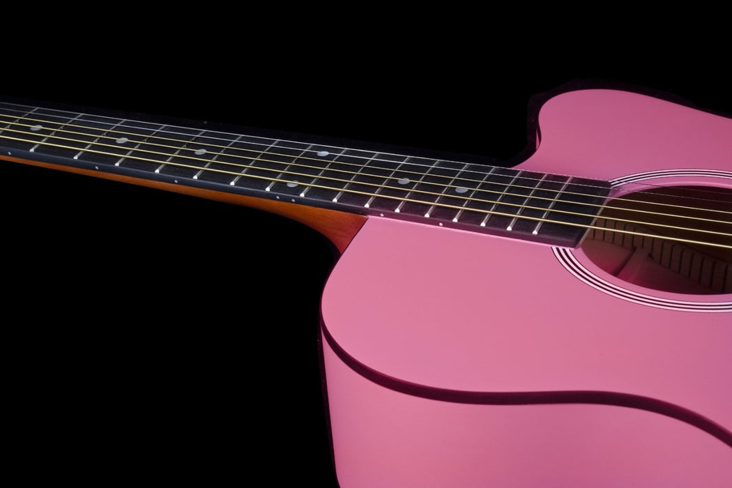 Brunswick Acoustic Guitar Grand Auditorium Cutaway Baby Pink