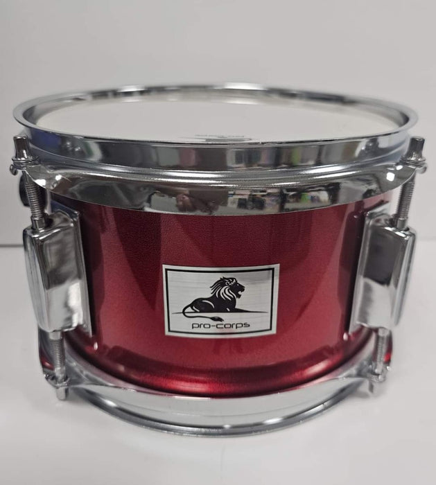 Pro-Corps 8'' Junior Marching Snare Drum With Coloured Strap & Natural Sticks In Red