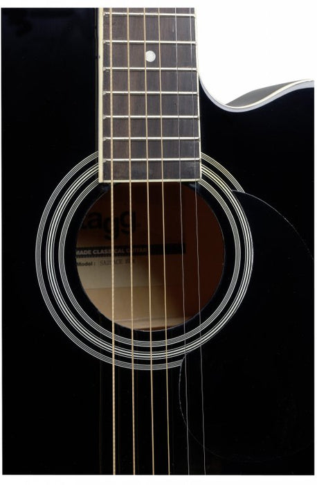 Stagg Black Auditorium Cutaway Electro Acoustic Guitar