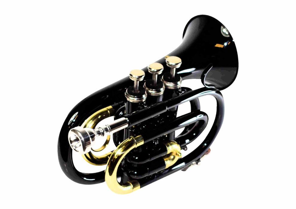 Ferris Bb Pocket Trumpet with Mouthpiece and Case Black