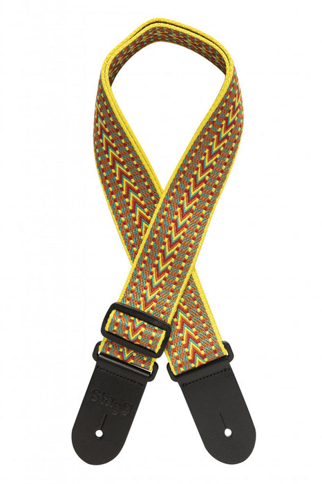 Stagg Woven Guitar Strap Rafter Yellow