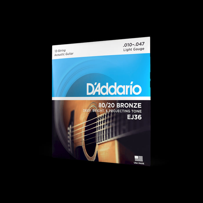 D'Addario Light 12-String Acoustic Guitar Strings