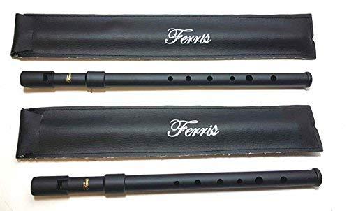 Ferris ABS Non Glare Black Irish Whistle Pack in Key Of C & D