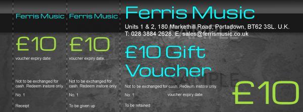 Ferris Music &pound; 10.00 Gift Vouchers Available To Spend Instore