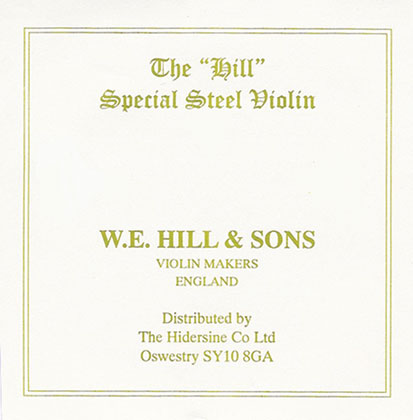 Hill Violin String E. Loop End. Strong