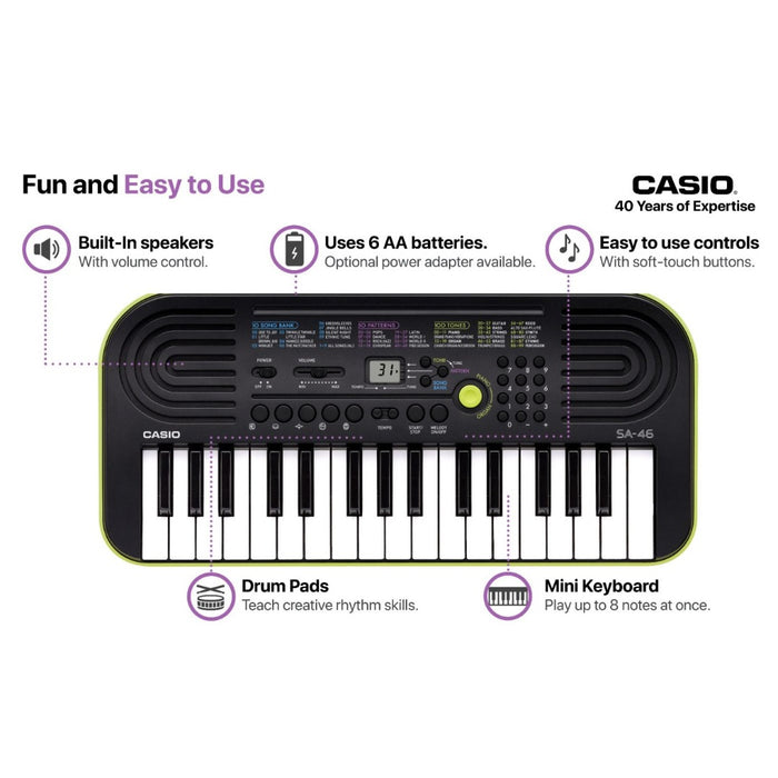 Casio Mini Keyboard SA-46 Green